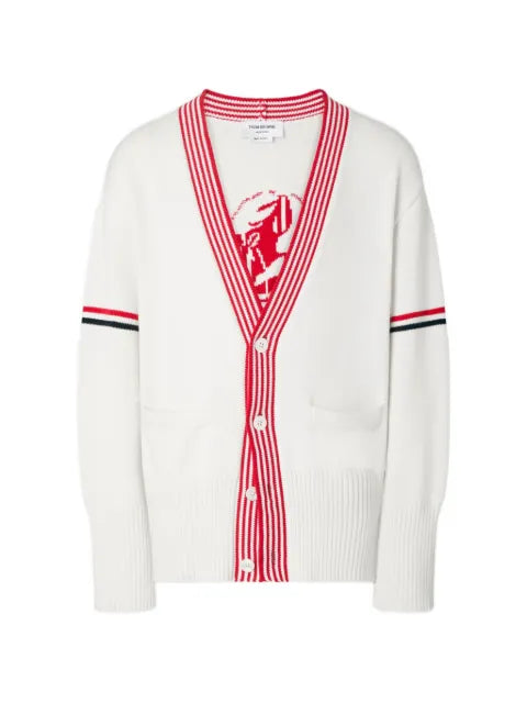Thom Browne RWB armband lobster jersey cardigan