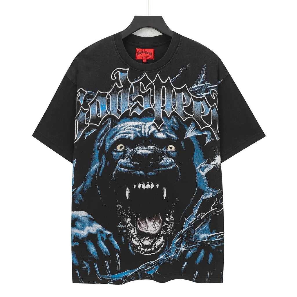 Godspeed Panther Graphic Washed Black T-Shirt